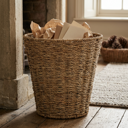 Seagrass Round Waste Paper Basket