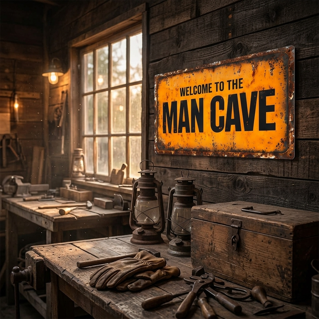 Welcome to the Man Cave Metal Sign