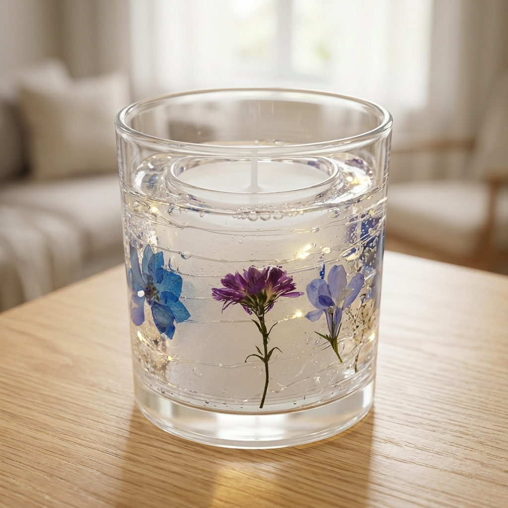 Candlelight LED Candle – Blue Flower