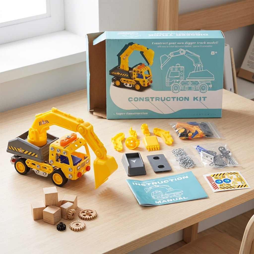 Build Your Own Digger Truck Construction Kit