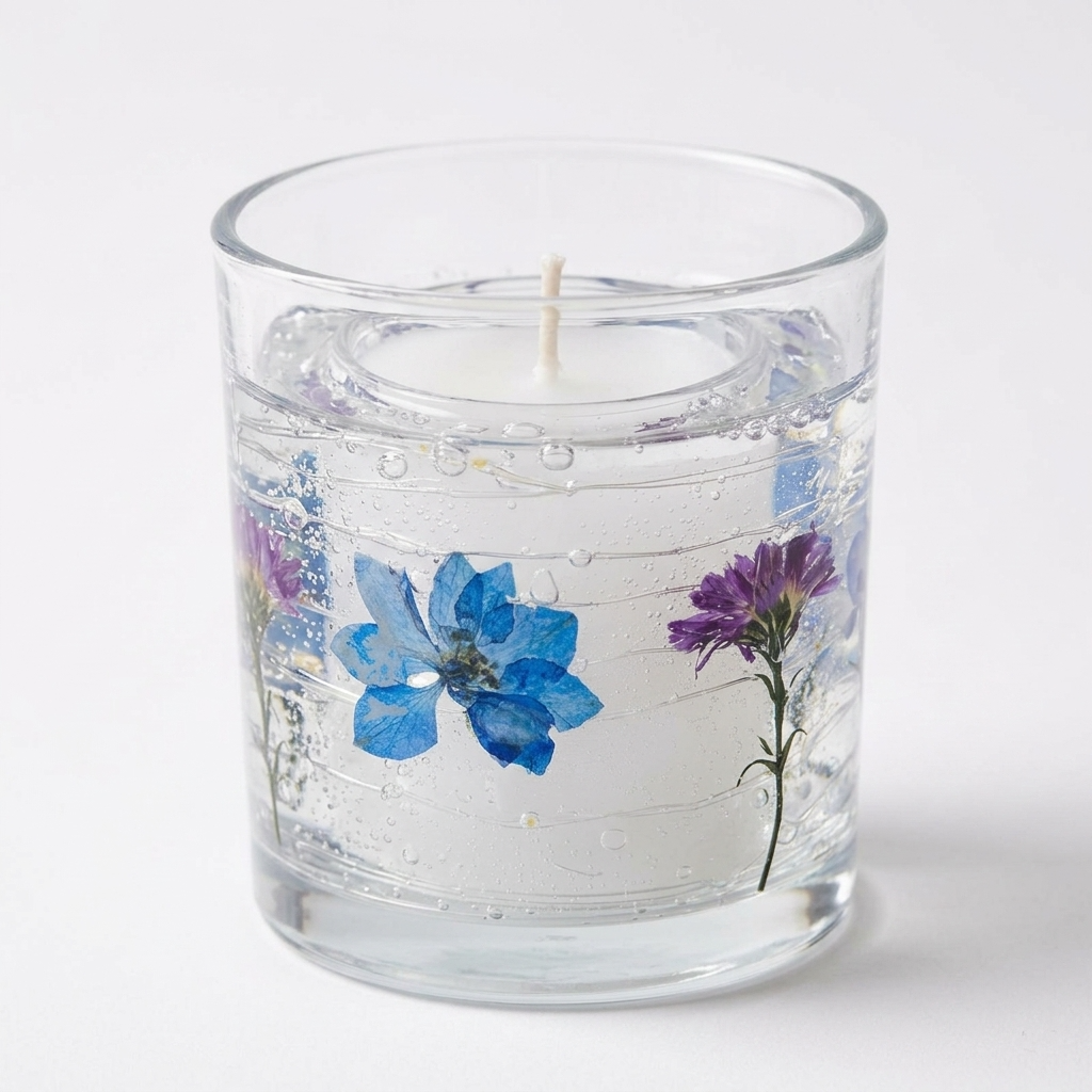 Candlelight LED Candle – Blue Flower