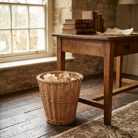Light Steamed Willow Waste Paper Bin