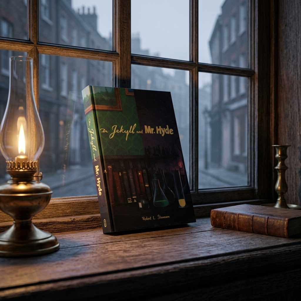 Dr Jekyll and Mr Hyde by Robert Louis Stevenson hardback in an atmospheric Victorian study