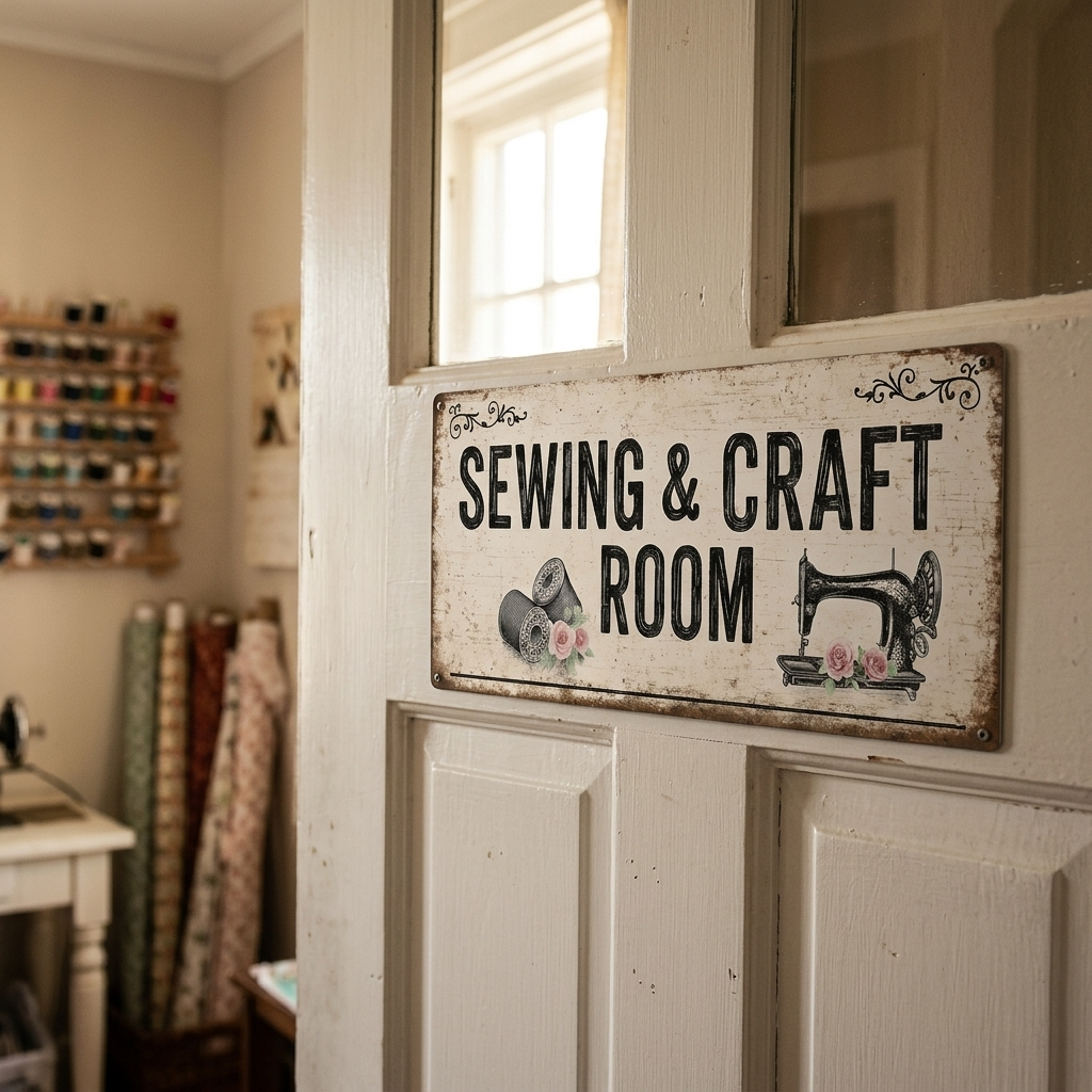 Sewing & Craft Room Metal Sign Plaque