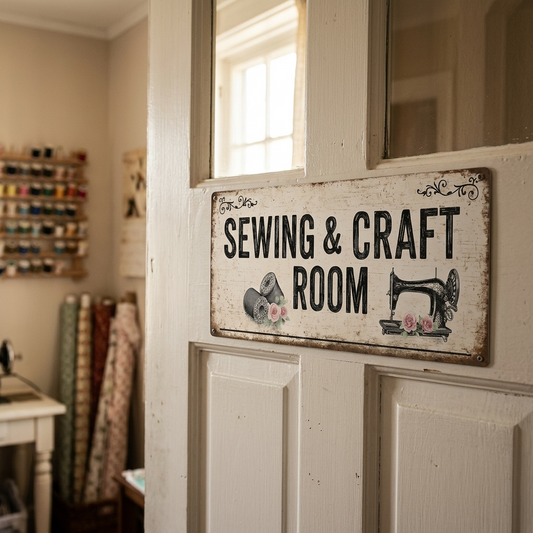 Sewing & Craft Room Metal Sign Plaque