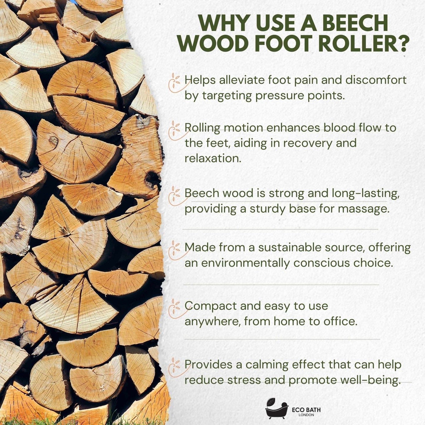 Eco Bath London Deluxe Massager - Natural Wooden Back Massager