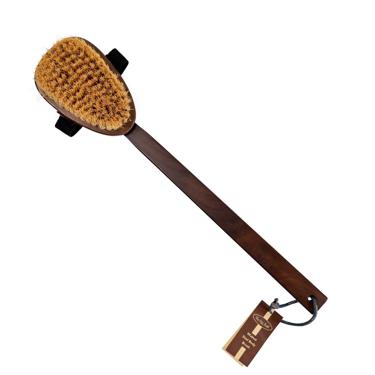 Eco Bath London Natural Sisal Walnut Wood Body Brush - Luxurious Dry Brushing Body Brush