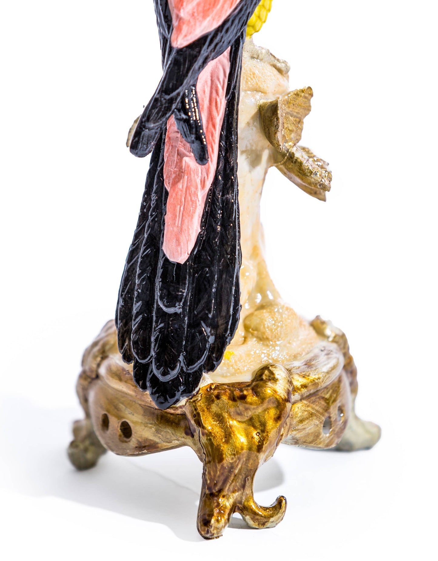 Antiqued Ornate Parrot Candle Holder