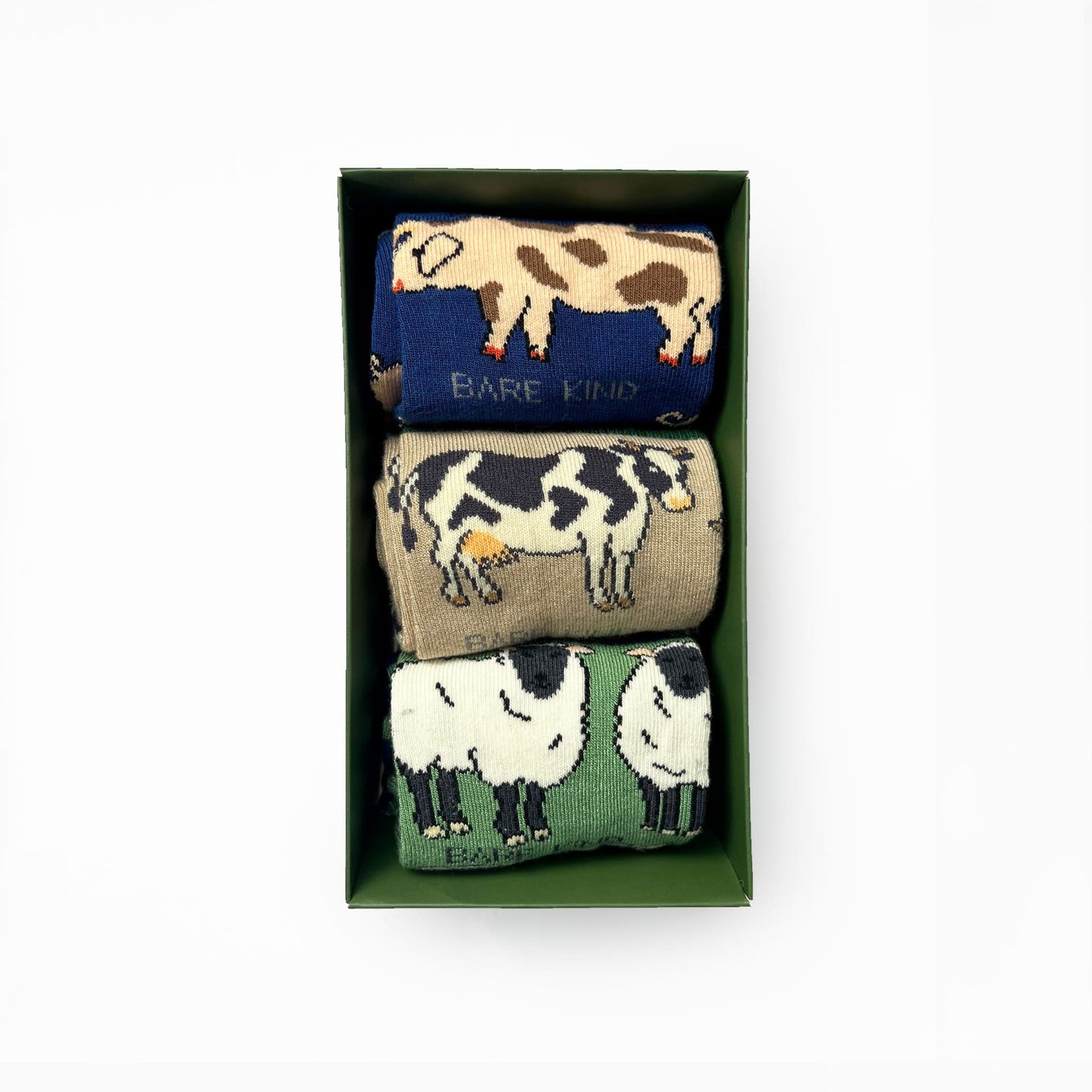 Bare Kind Farm Animals Bamboo Socks Gift Box of 3