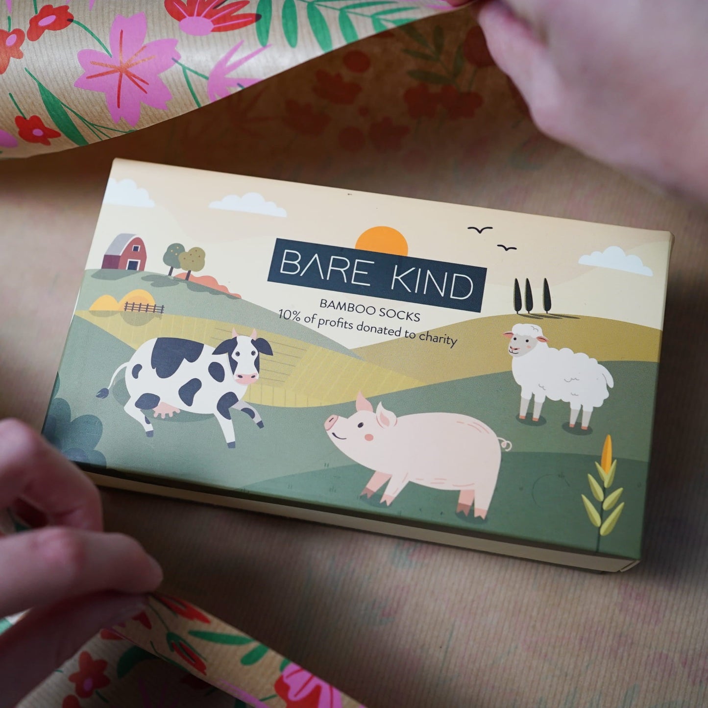 Bare Kind Farm Animals Bamboo Socks Gift Box of 3