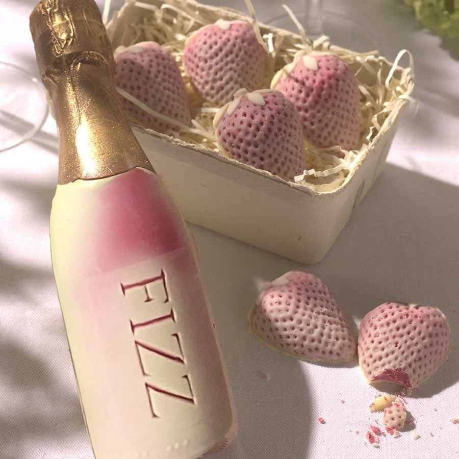 Chocolate Fizz And Strawberries Gift Box by Choc on Choc
