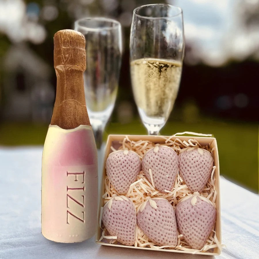 Chocolate Fizz And Strawberries Gift Box by Choc on Choc