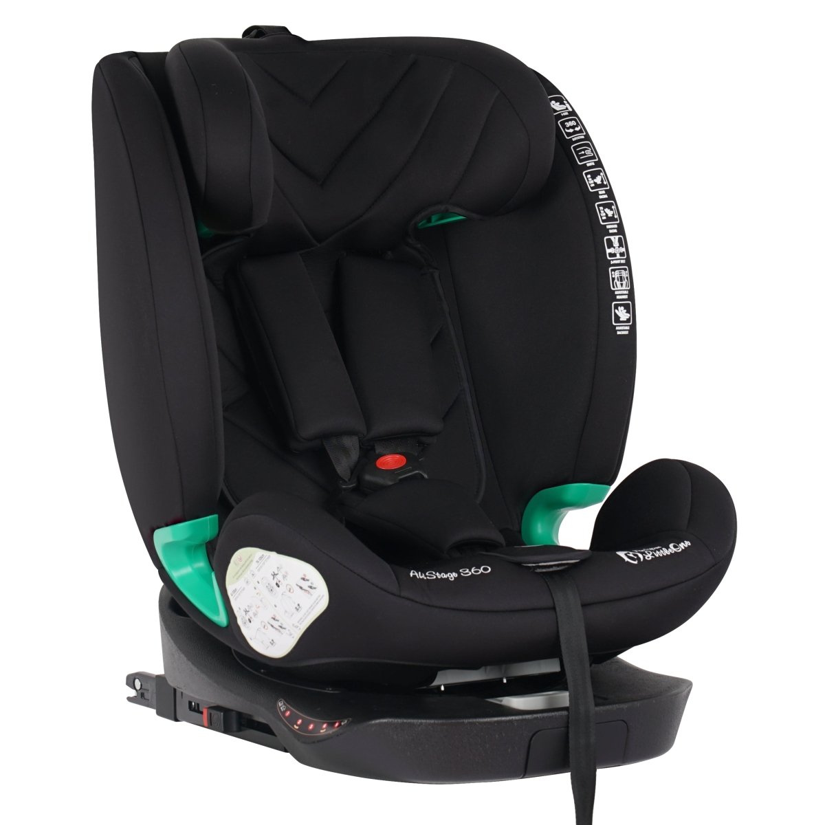 AllStage 360 ISOFIX I-Size Car Seat - Midnight Black (Birth-12 Years)