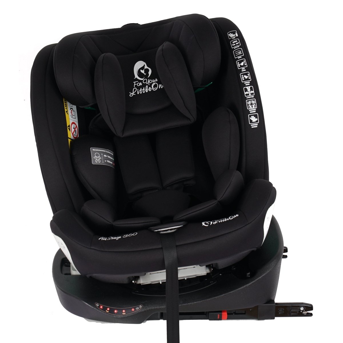 AllStage 360 ISOFIX I-Size Car Seat - Midnight Black (Birth-12 Years)
