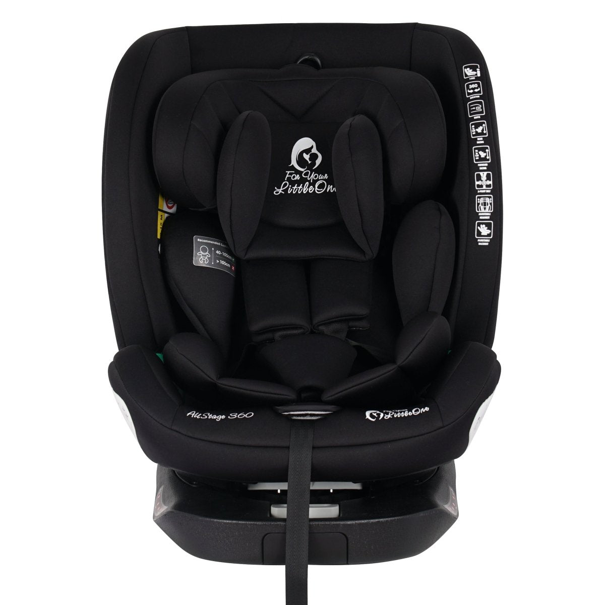 AllStage 360 ISOFIX I-Size Car Seat - Midnight Black (Birth-12 Years)