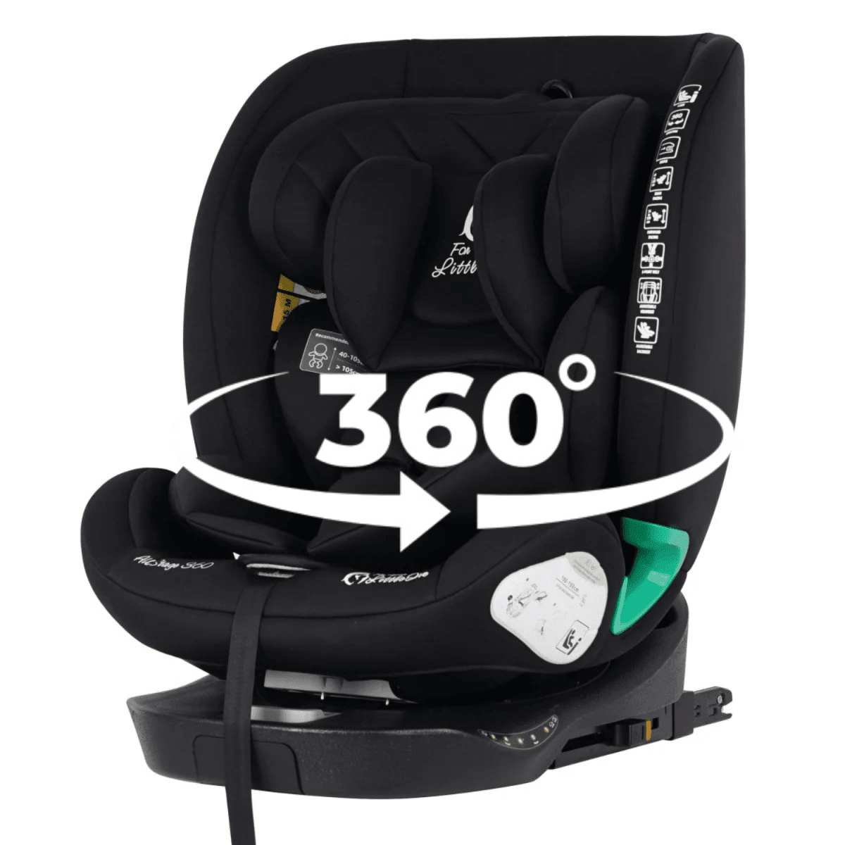 AllStage 360 ISOFIX I-Size Car Seat - Midnight Black (Birth-12 Years)