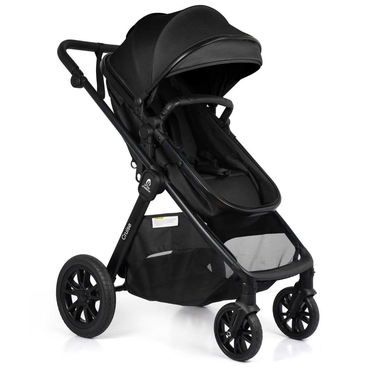 Cruise 3 In 1 Travel System With Car Seat - Eclipse Black (Free Cupholder & Seat Liner Included)