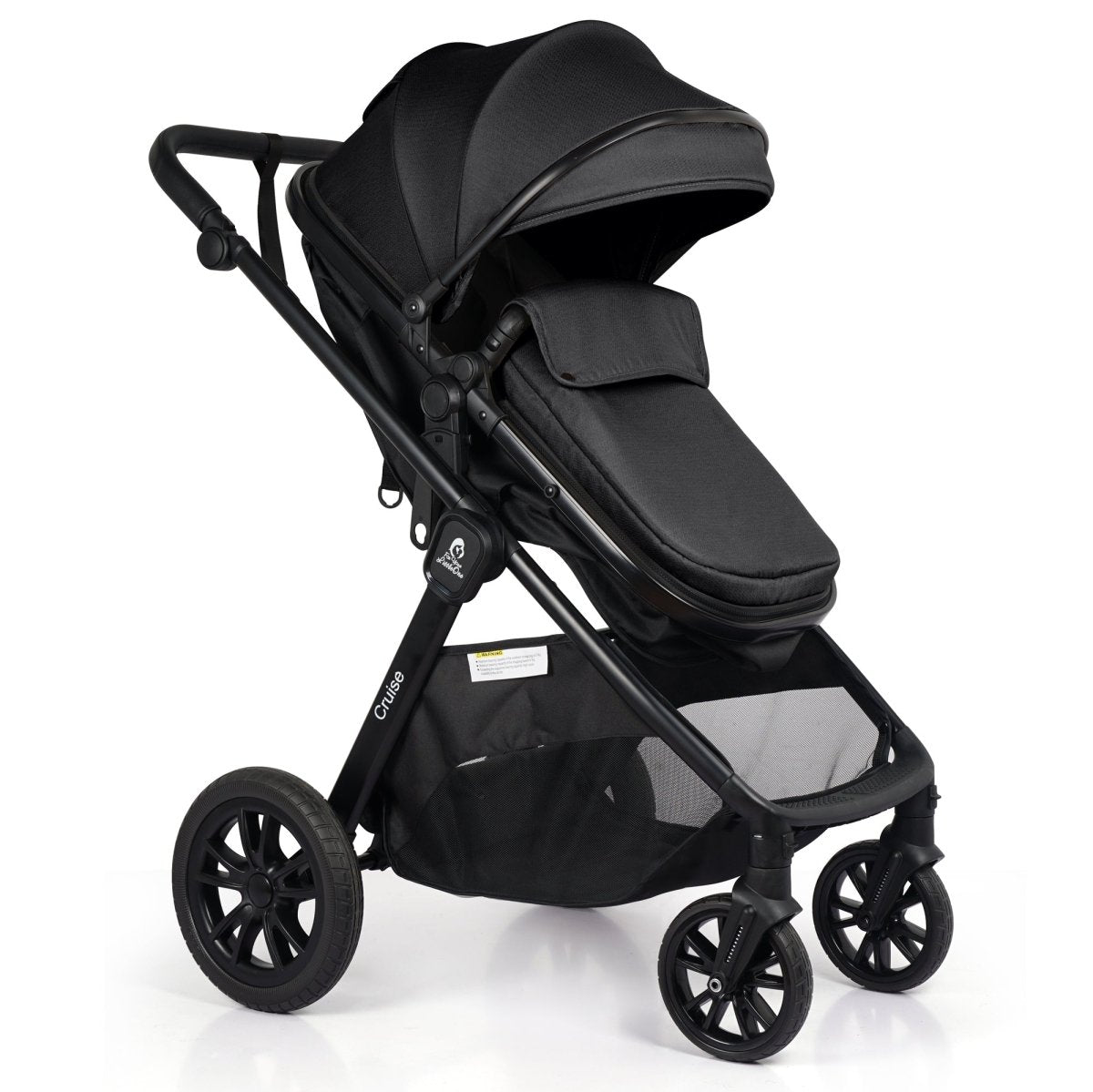 Cruise 3 In 1 Travel System With Car Seat - Eclipse Black (Free Cupholder & Seat Liner Included)