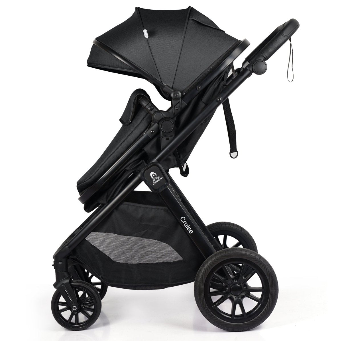 Cruise 3 In 1 Travel System With Car Seat - Eclipse Black (Free Cupholder & Seat Liner Included)