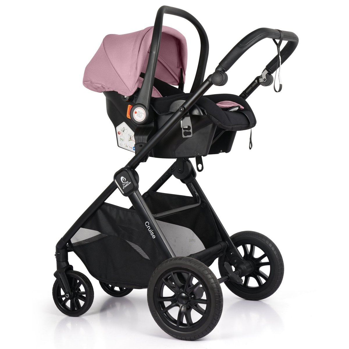 Cruise 3 In 1 Travel System With Car Seat - Blush Rose (Free Cupholder & Seat Liner Included)