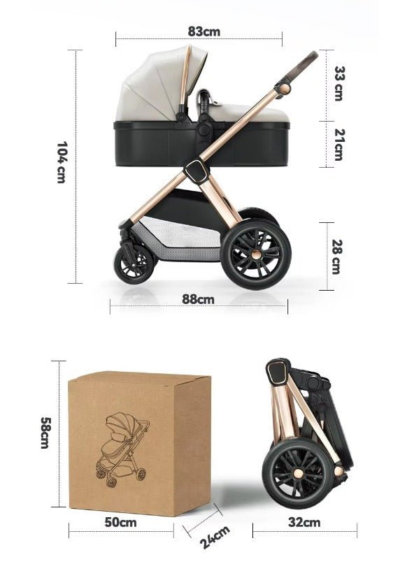 Cruise 3 In 1 Travel System With Car Seat - Eclipse Black (Free Cupholder & Seat Liner Included)