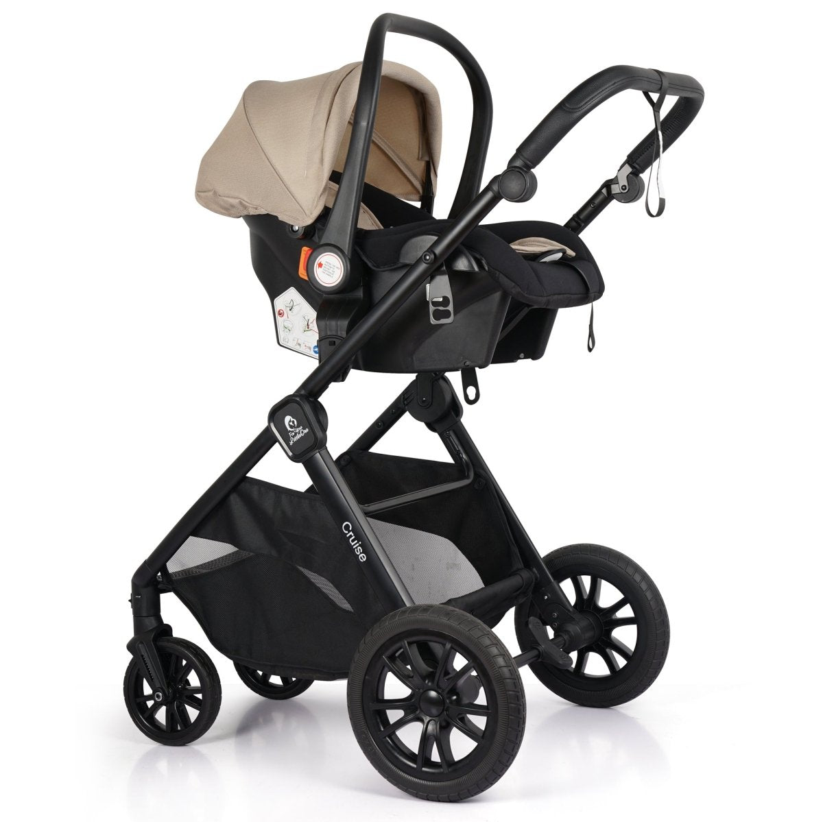 Cruise 3 In 1 Travel System With Car Seat - Dune Beige (Free Cupholder & Seat Liner Included)