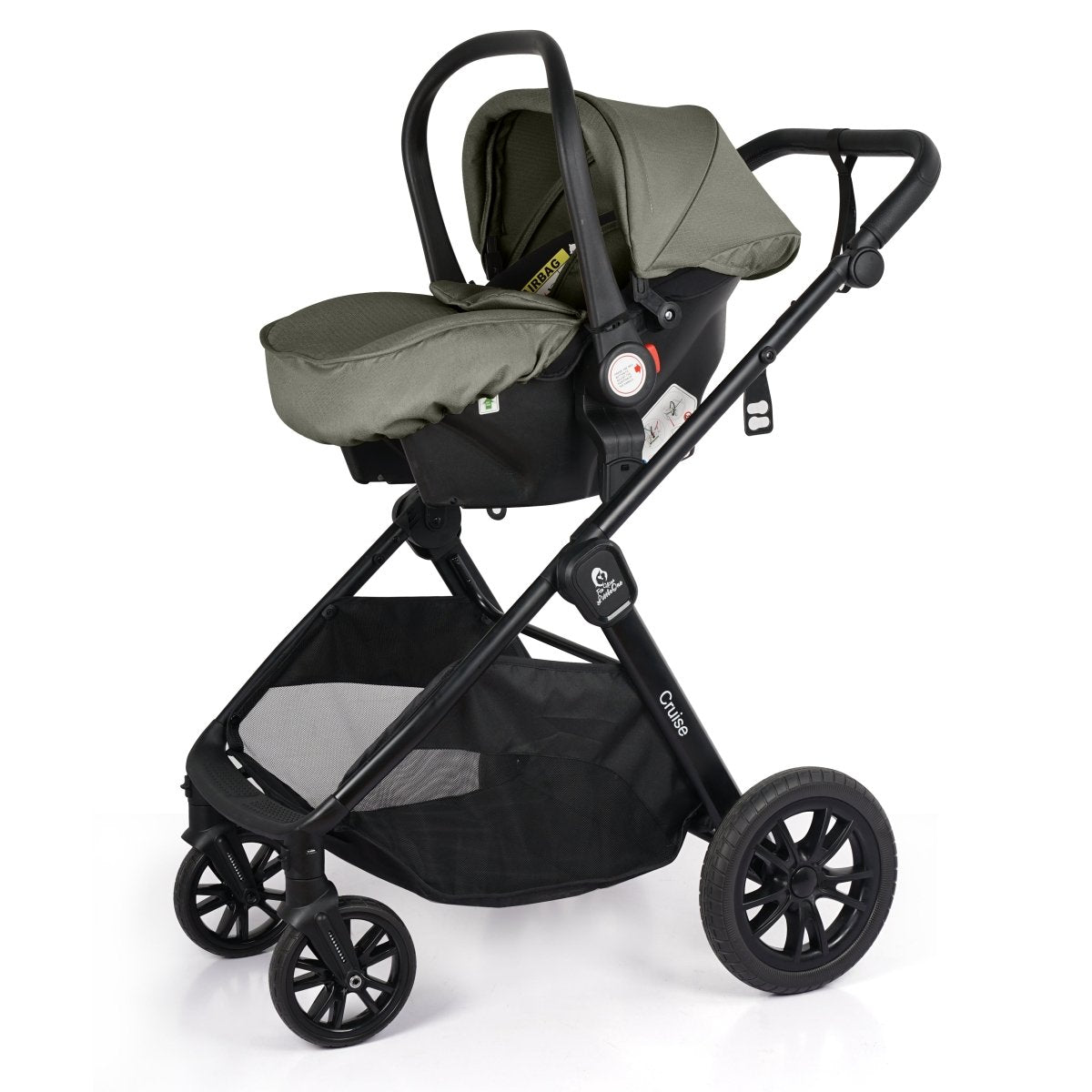 Cruise 3 In 1 Travel System With Car Seat - Pebble Sage (Free Cupholder & Seat Liner Included)