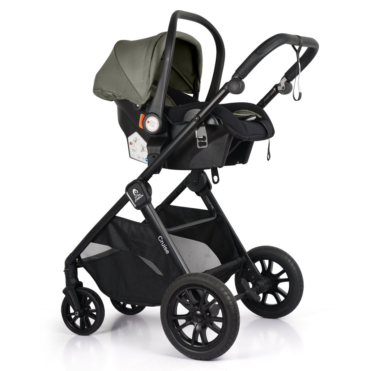 Cruise 3 In 1 Travel System With Car Seat - Pebble Sage (Free Cupholder & Seat Liner Included)