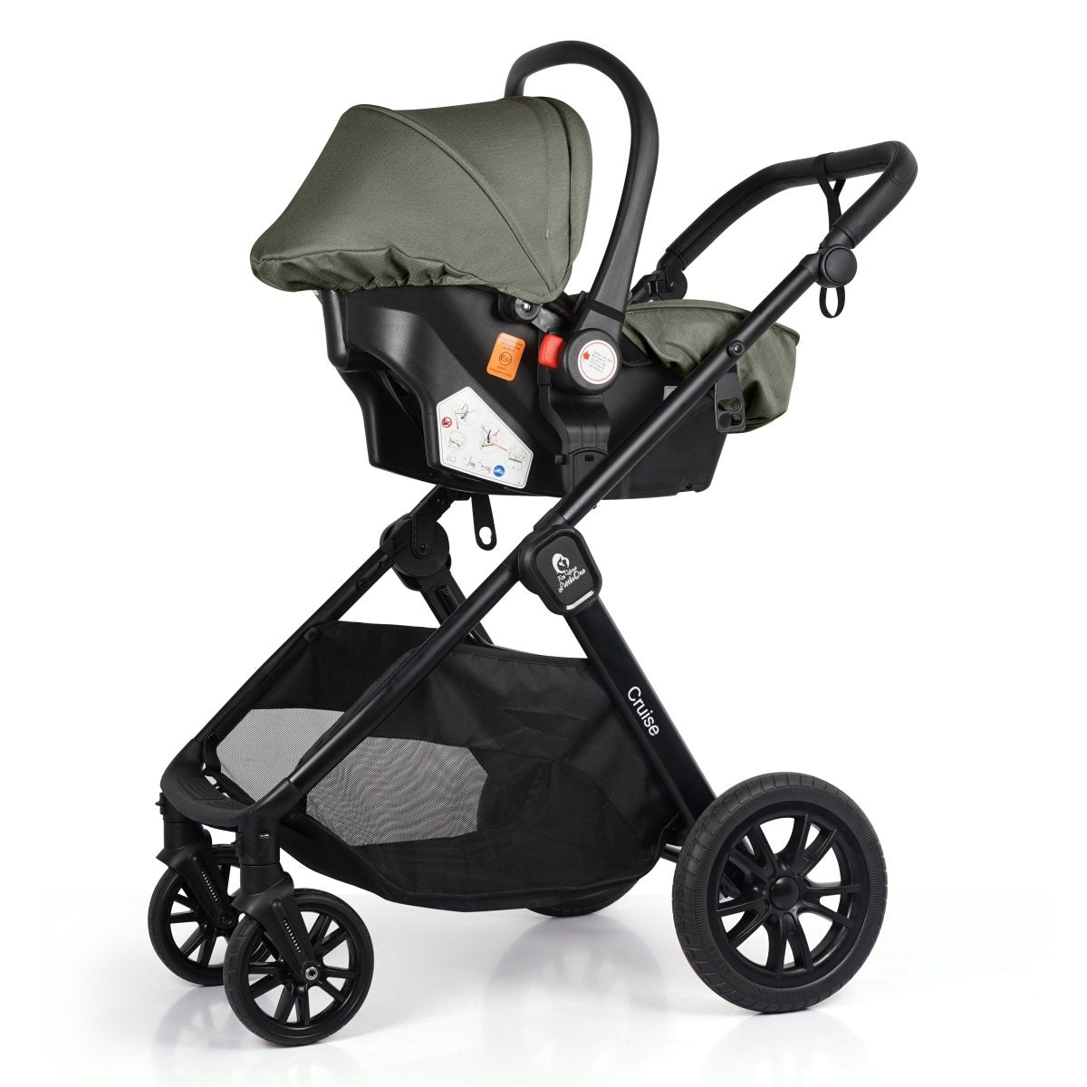 Cruise 3 In 1 Travel System With Car Seat - Pebble Sage (Free Cupholder & Seat Liner Included)