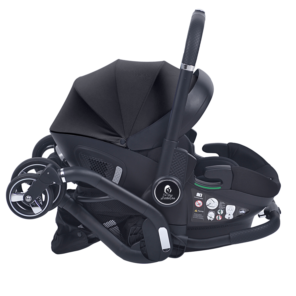 Qubi Infant Car Seat Stroller 7 Piece Bundle - Eclipse Black