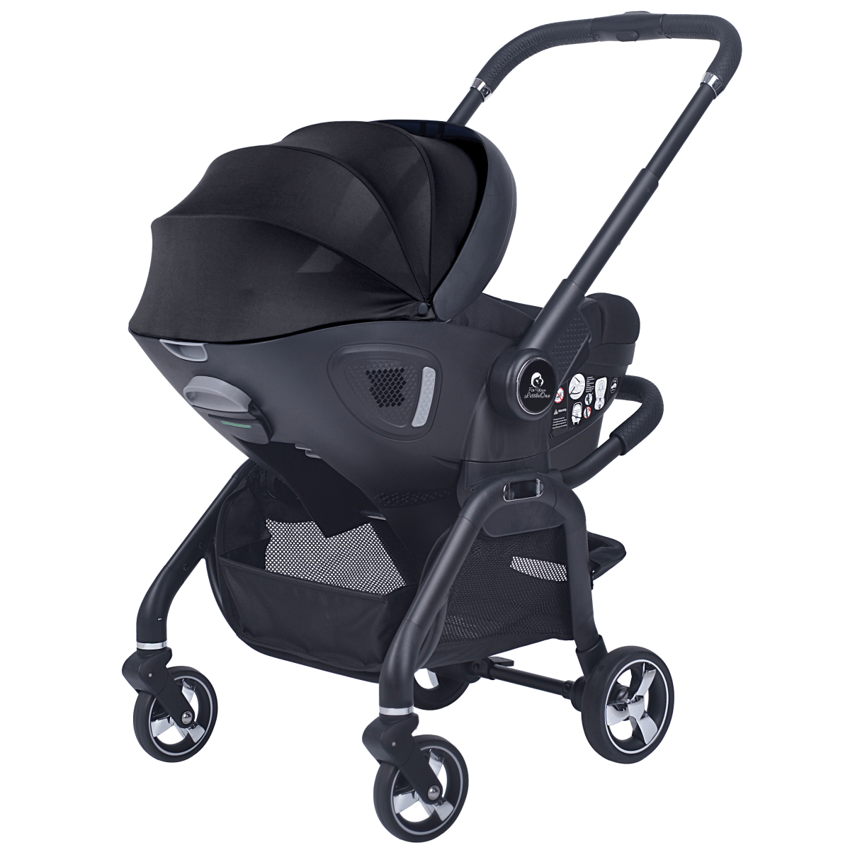 Qubi Infant Car Seat Stroller 7 Piece Bundle - Eclipse Black