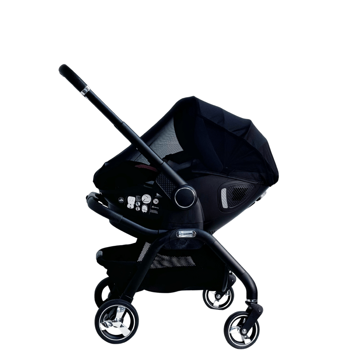 Qubi Infant Car Seat Stroller 7 Piece Bundle - Eclipse Black