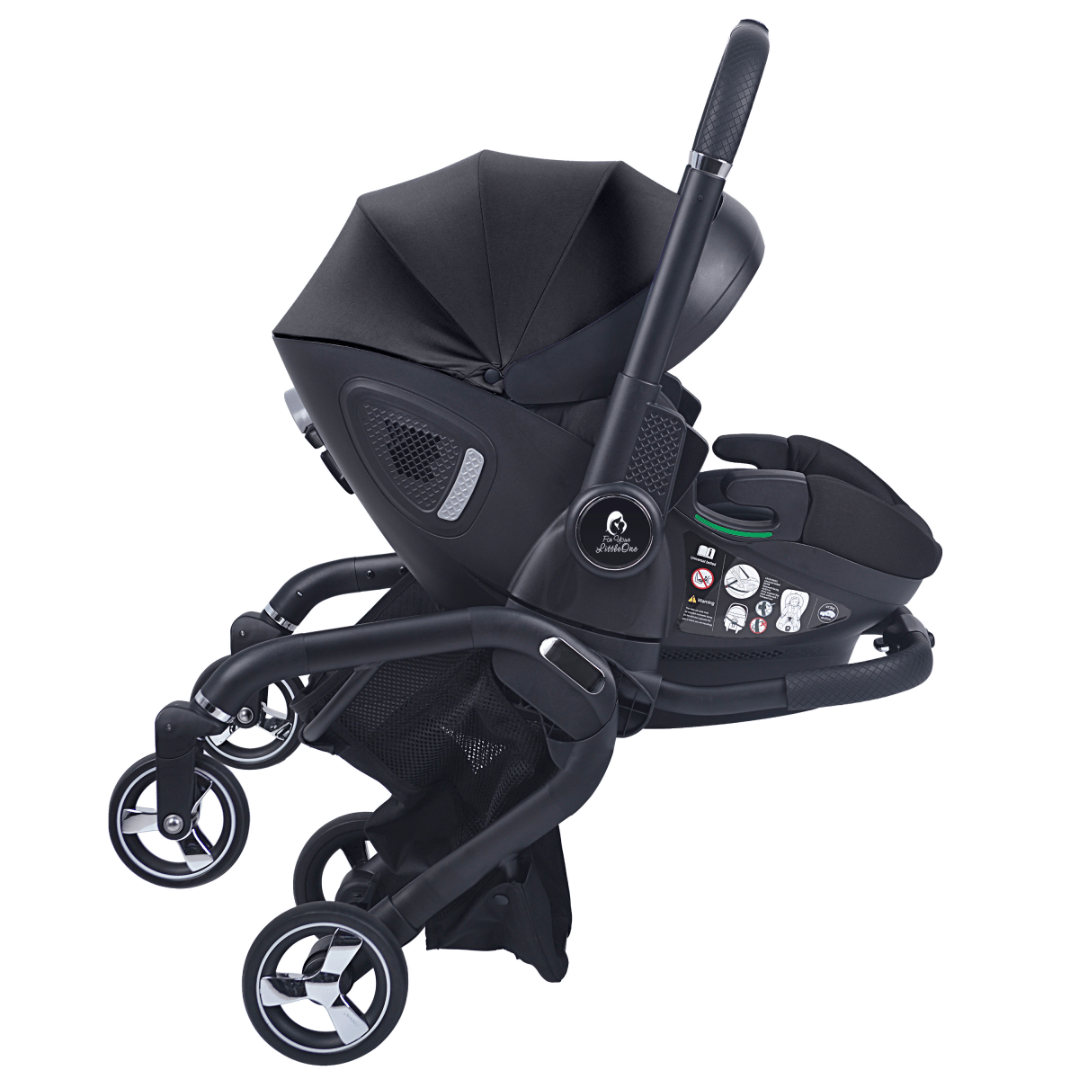 Qubi Infant Car Seat Stroller 7 Piece Bundle - Eclipse Black