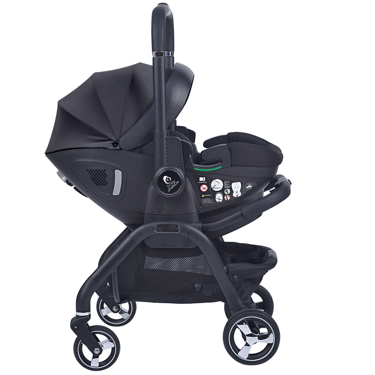 Qubi Infant Car Seat Stroller 7 Piece Bundle - Eclipse Black