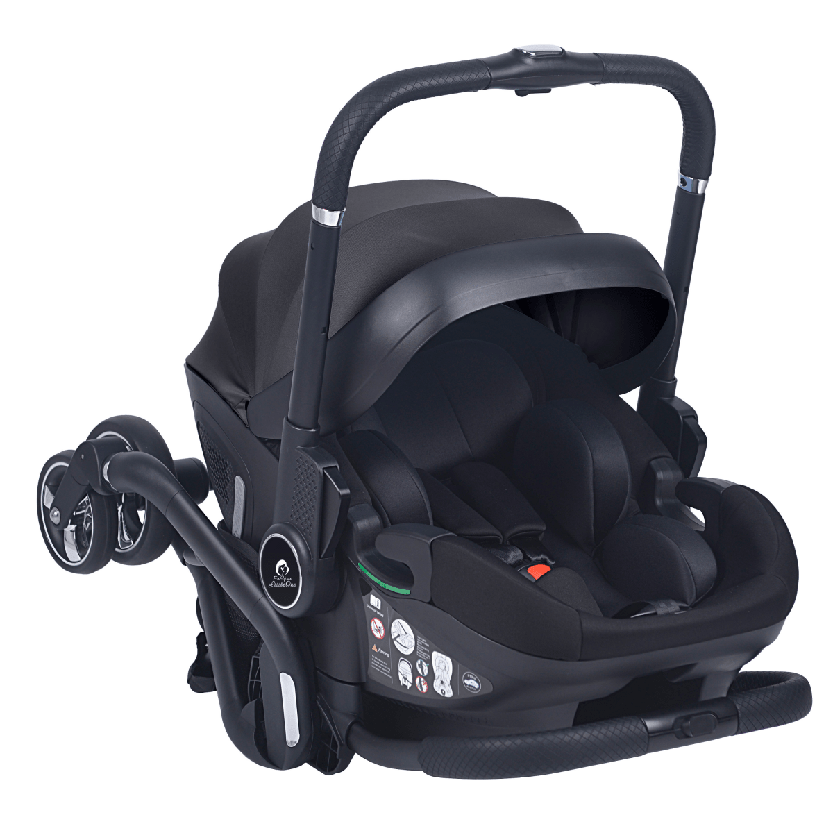 Qubi Infant Car Seat Stroller 7 Piece Bundle - Eclipse Black