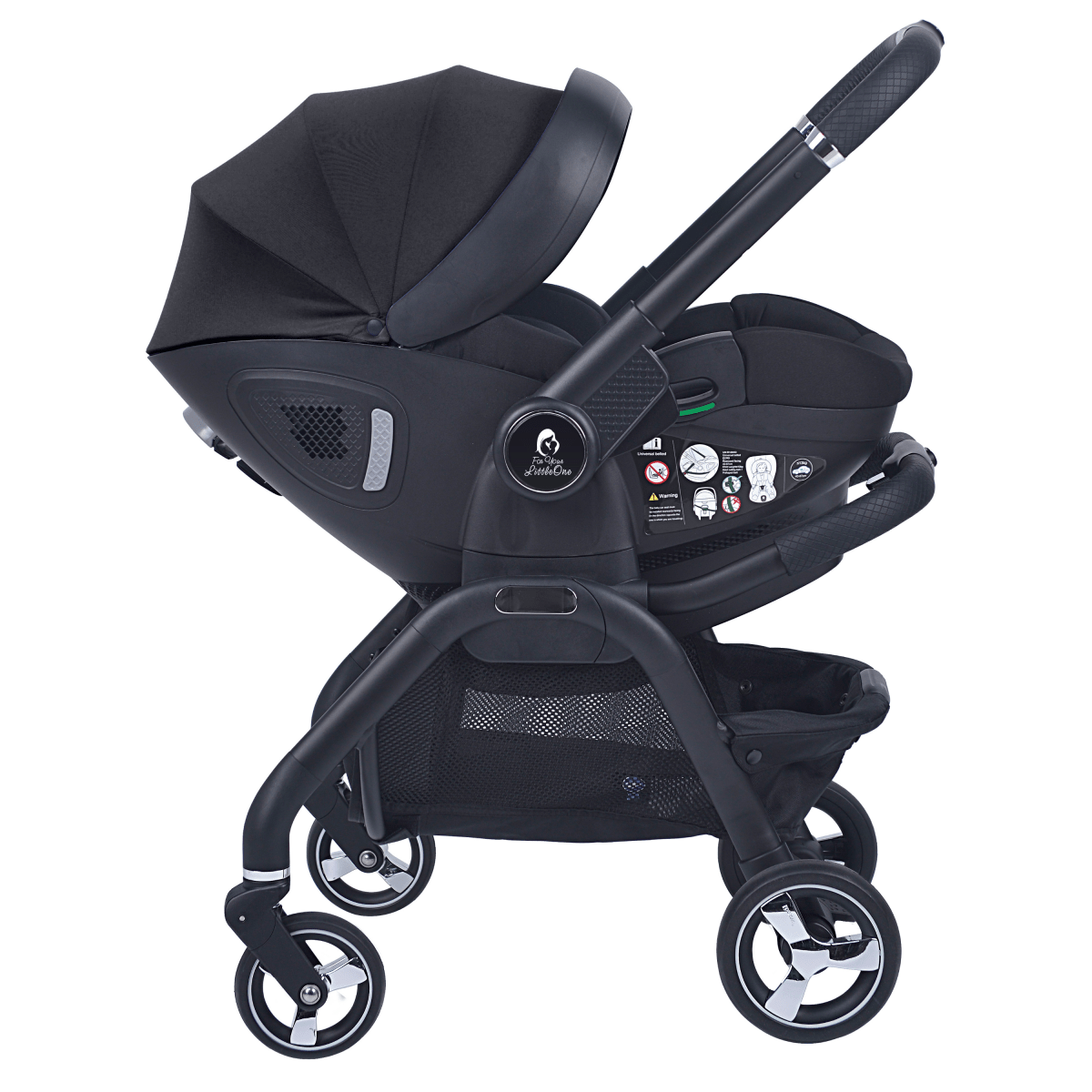 Qubi Infant Car Seat Stroller 7 Piece Bundle - Eclipse Black