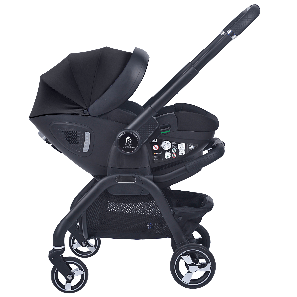 Qubi Infant Car Seat Stroller 7 Piece Bundle - Eclipse Black