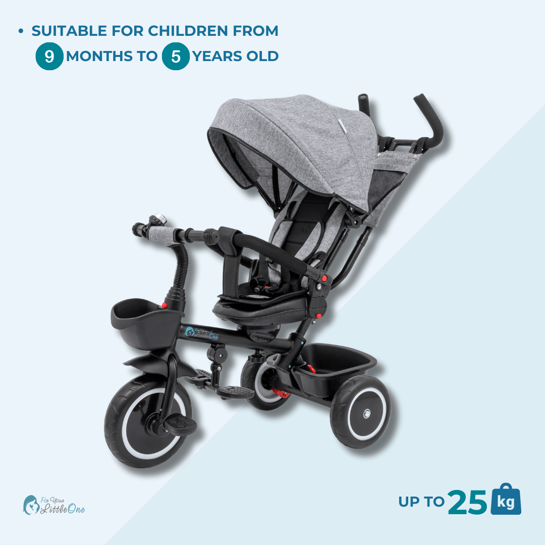 For Your Little One 6 in 1 Trike V3 - Grey (9 months - 5 years)