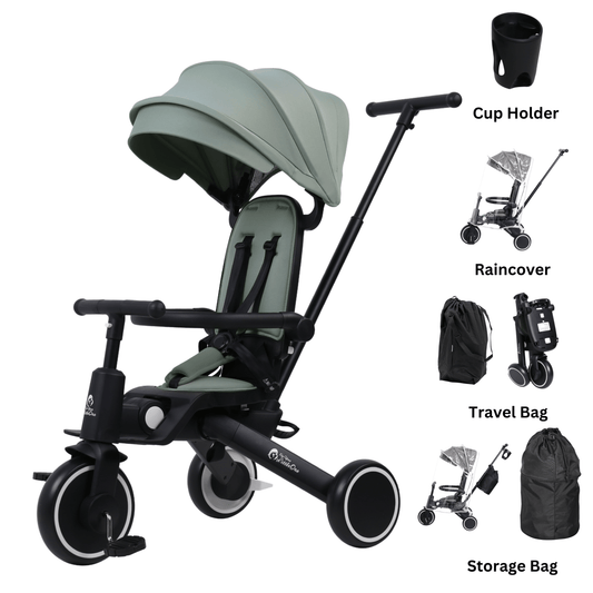 For Your Little One Xplor Ultimate 6 in 1 Foldable Trike - Green (10m-5y)