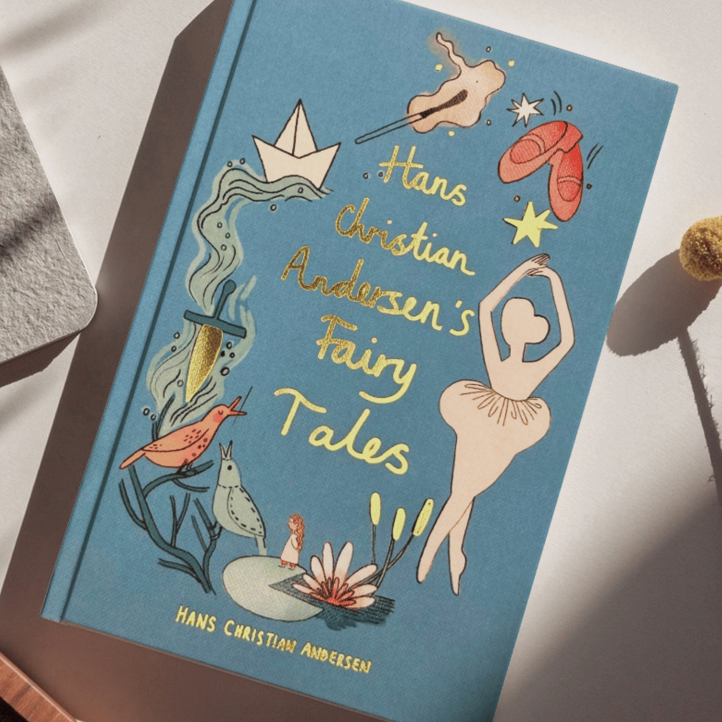 Hans Christian Andersen Fairy Tales Wordsworth Collector's Edition hardback with illustrated blue cover and gold foil detailing
