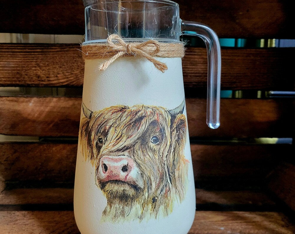 Glass Jug / Milk Jug / Water Jug/ Vase / Farm animals