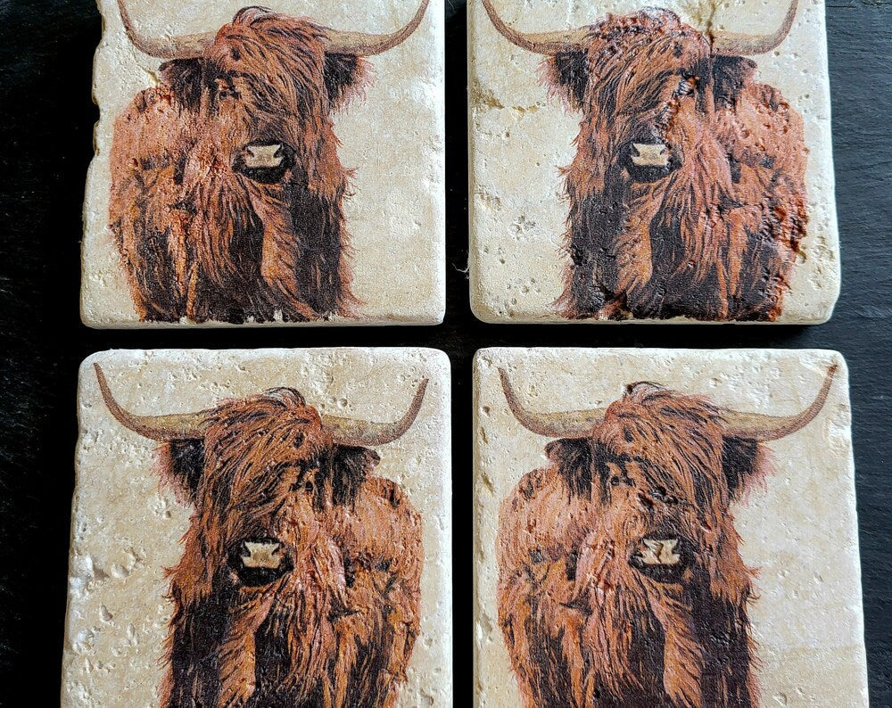 Handmade Stone Coaster Set  | Natural stone placemats /Travertine