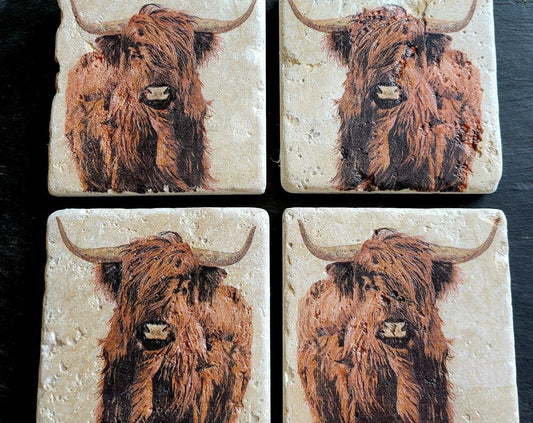 Handmade Stone Coaster Set  | Natural stone placemats /Travertine