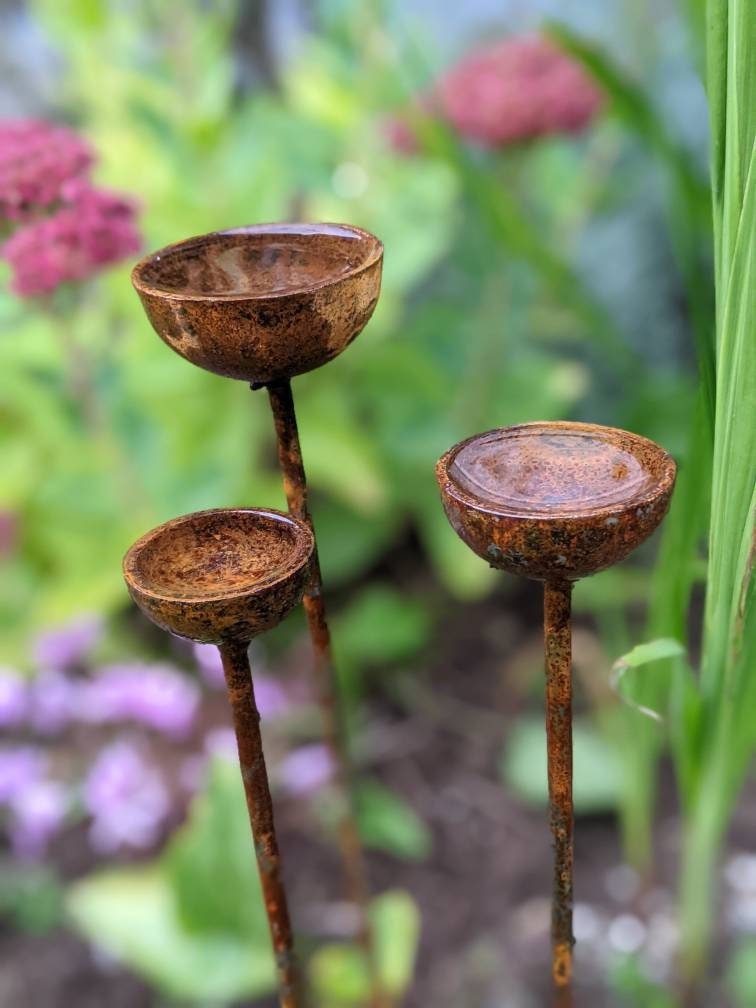 Small Rain Catcher Trio Garden Stakes