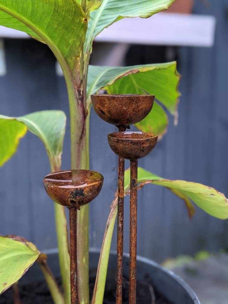 Small Rain Catcher Trio Garden Stakes