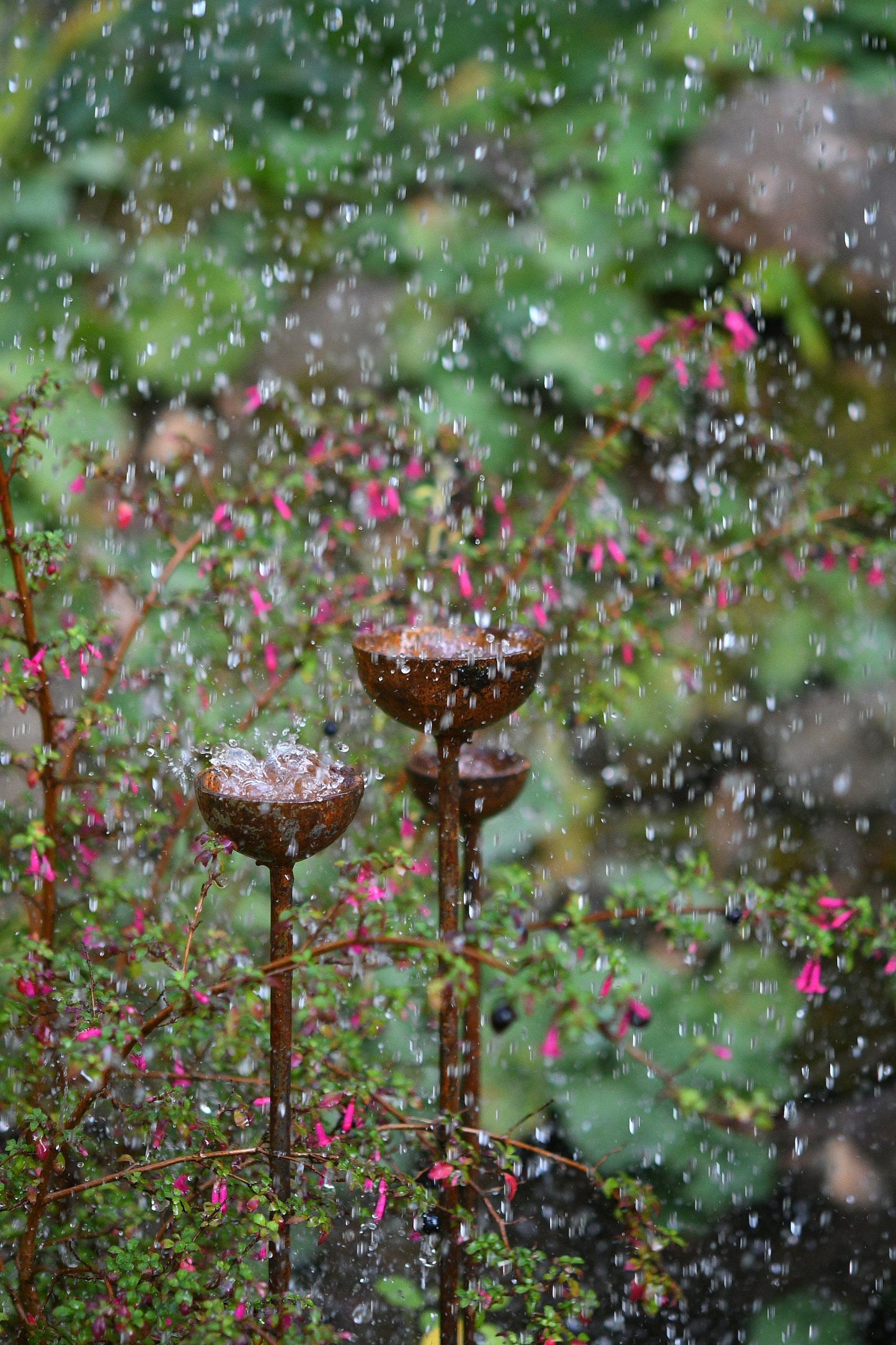Small Rain Catcher Trio Garden Stakes