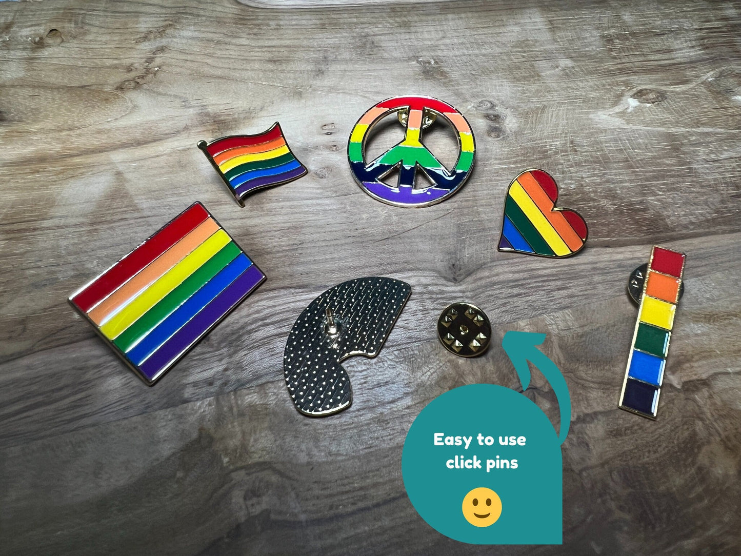 Rainbow LGBT Pride Badges Gift Set x6