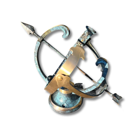 Armillary Small Sphere Sundial Solid Brass and Verdigris Patina Bronze Sculpture Sun Dial Watch Clock ~ Maxlume by Vintage-Electrical