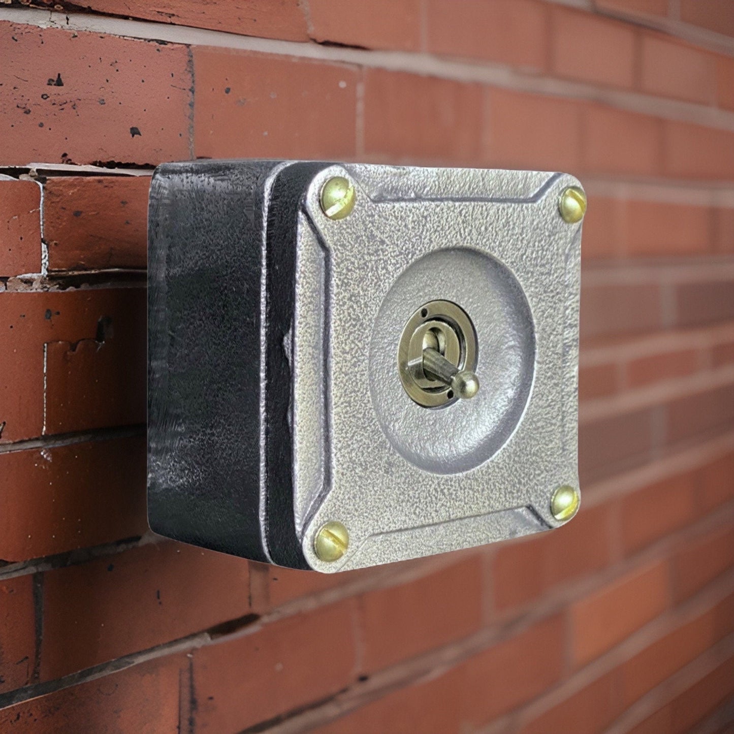 Single Gang 2 Way Conduit Surface Mounting Light Switch Solid Cast Metal Industrial ~ BS EN Approved Vintage Britmac Style by Vintage-Electrical