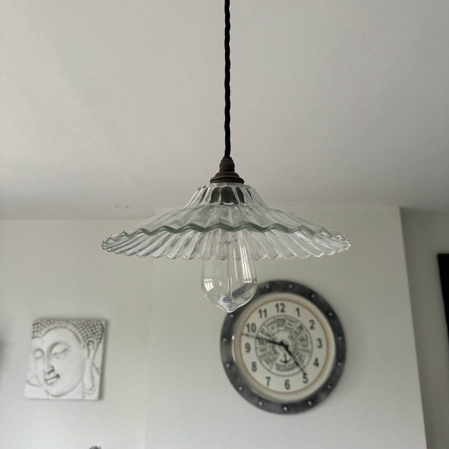 Lenwade ~ Prismatic Glass Shade Light Pendant Set by Vintage-Electrical